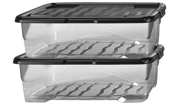 Buy Argos Home Curve 3 x 42L Plastic Boxes With Lid - Clear