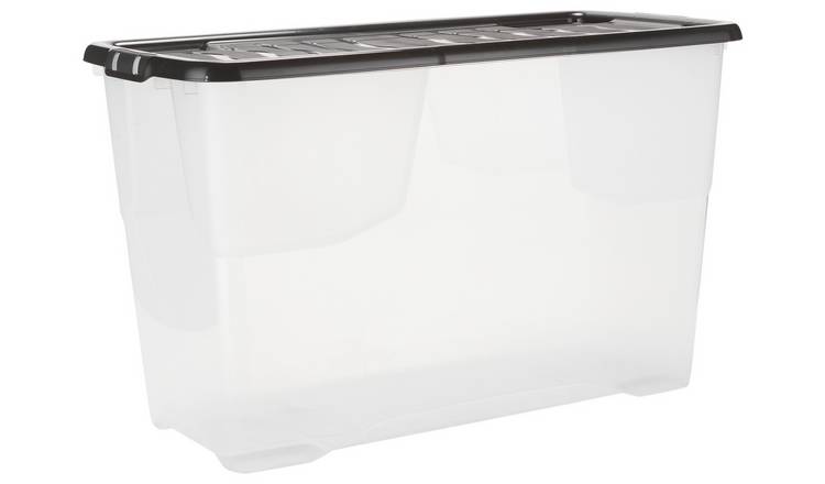 Argos Home Curve 1 x 100L Storage Boxes with Lid - Clear