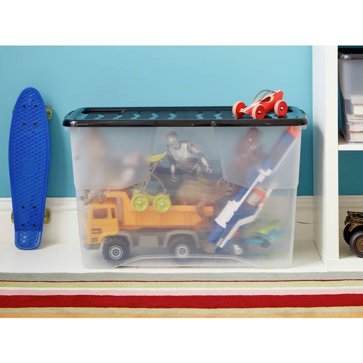 Argos Home Curve 1 x 100L Storage Boxes with Lid - Clear 0