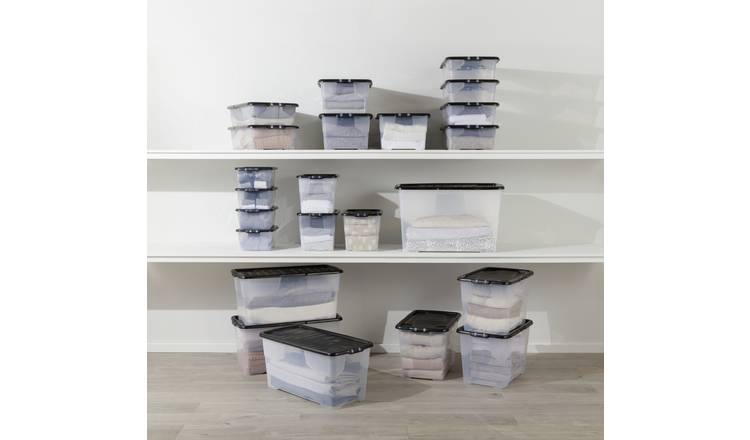 Buy Strata Curve 1 x 100L Storage Boxes with Lid - Clear, Plastic storage  boxes and drawers