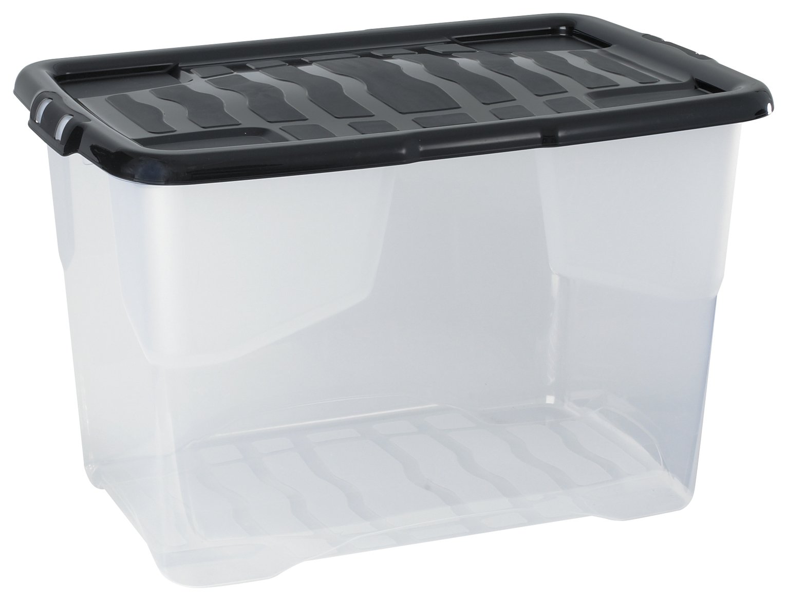 Argos Home Curve 3 x 65L Plastic Box with Lid - Clear