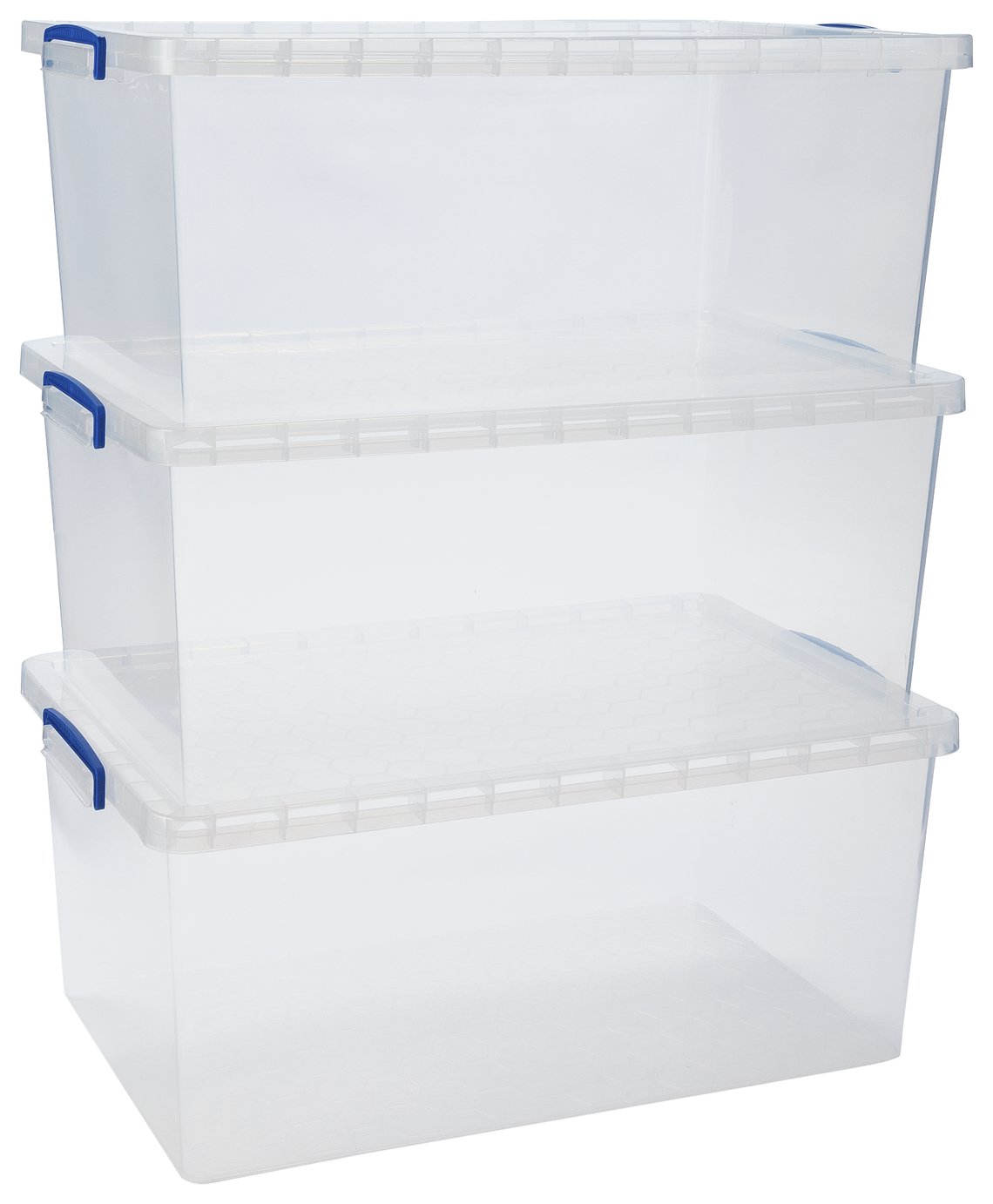 Really Useful 3 x 62L Nesting Boxes - Clear