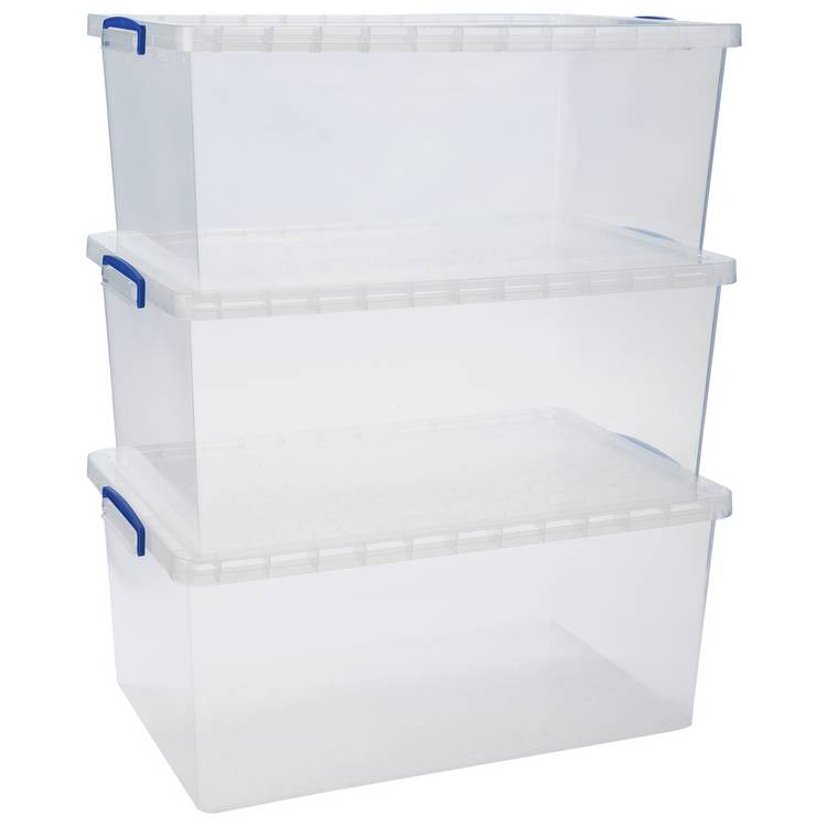 Really Useful 3 x 62L Nesting Boxes - Clear 0