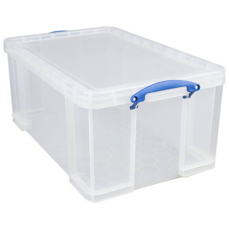 Really Useful 64L Plastic Storage Box - Clear 0