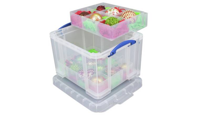 Really Useful 35L Bauble Box - Clear