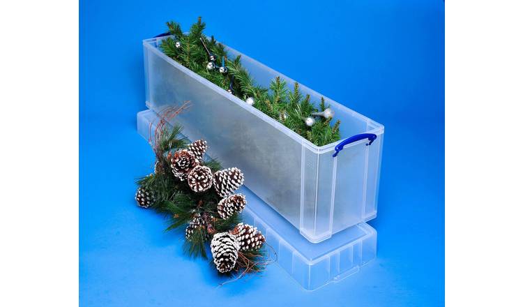 Buy Really Useful 77L Christmas Tree Storage Box - Clear, Plastic storage  boxes and drawers