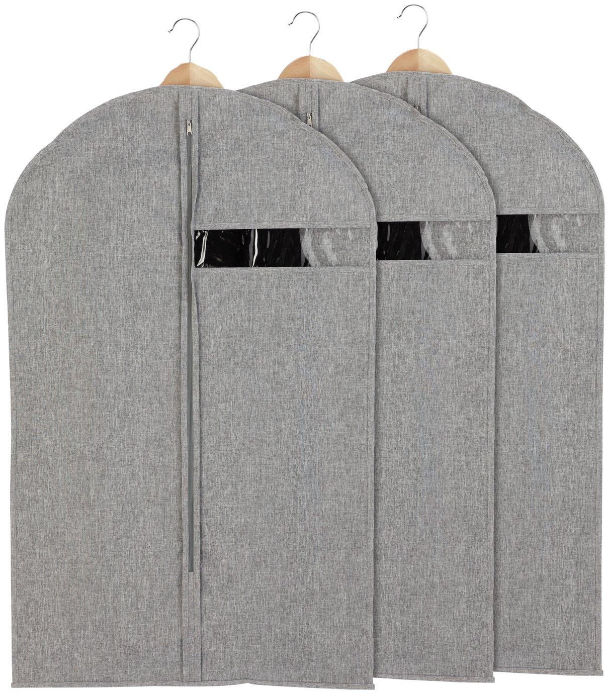 Argos Home Pack of 3 Suit Carriers - Grey