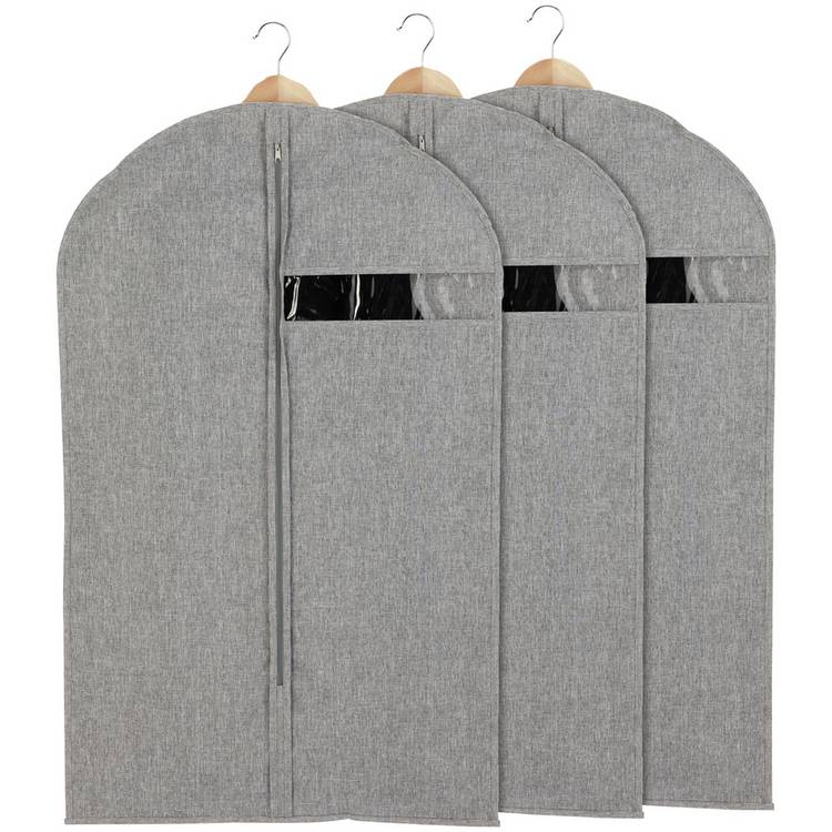Argos Home Pack of 3 Suit Carriers - Grey 0
