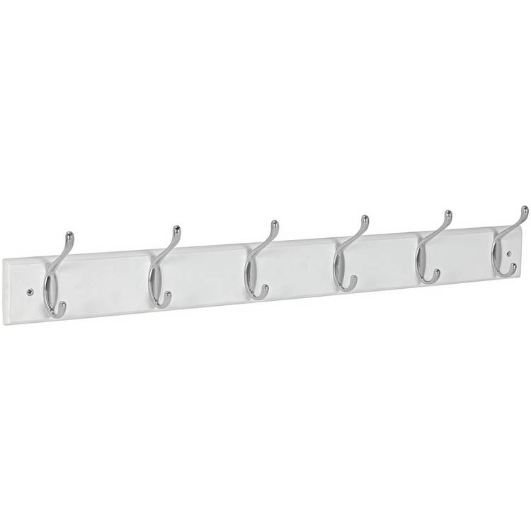 Habitat 6 Piece Double Chrome Coat Hooks - White 0