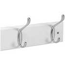 Buy Habitat 6 Piece Double Chrome Coat Hooks - White | Umbrella stands and  coat racks | Habitat