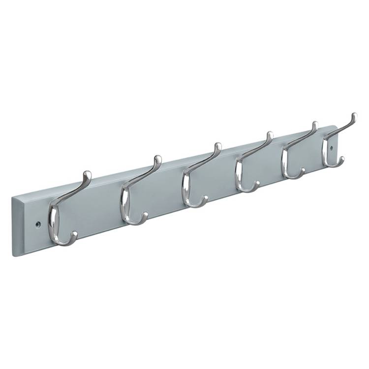 Habitat Pack of 6 Double Coat Hooks - Grey 0