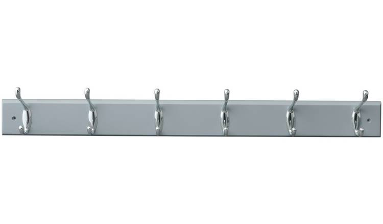 Buy Habitat Pack of 6 Double Coat Hooks - Grey