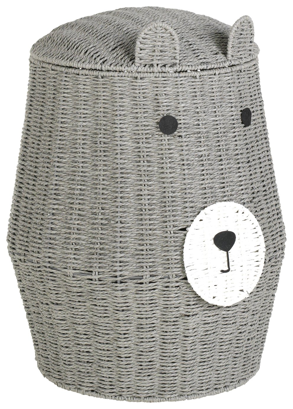 Argos Home Bear Kids Laundry Basket with Lid - Grey