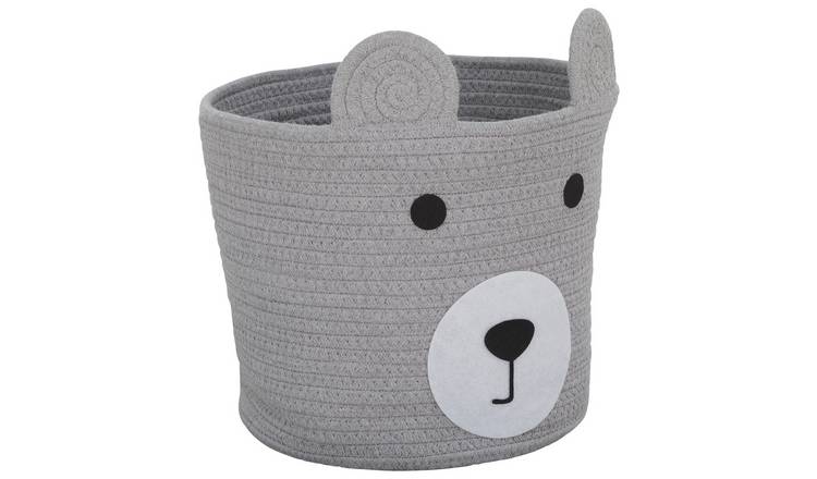 Argos Home Rope Bear Kids Storage Basket - Grey