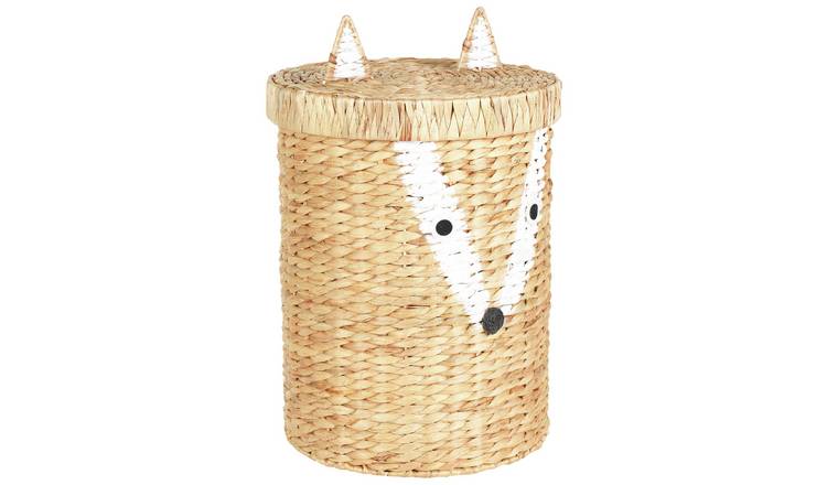 Argos Home Fox Kids Laundry Basket with Lid - Natural