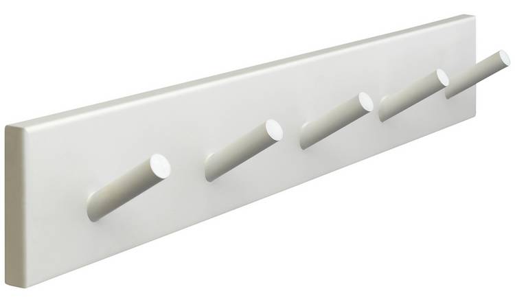 Buy Argos Home 5 Peg hooks White Coat hooks and stands Argos