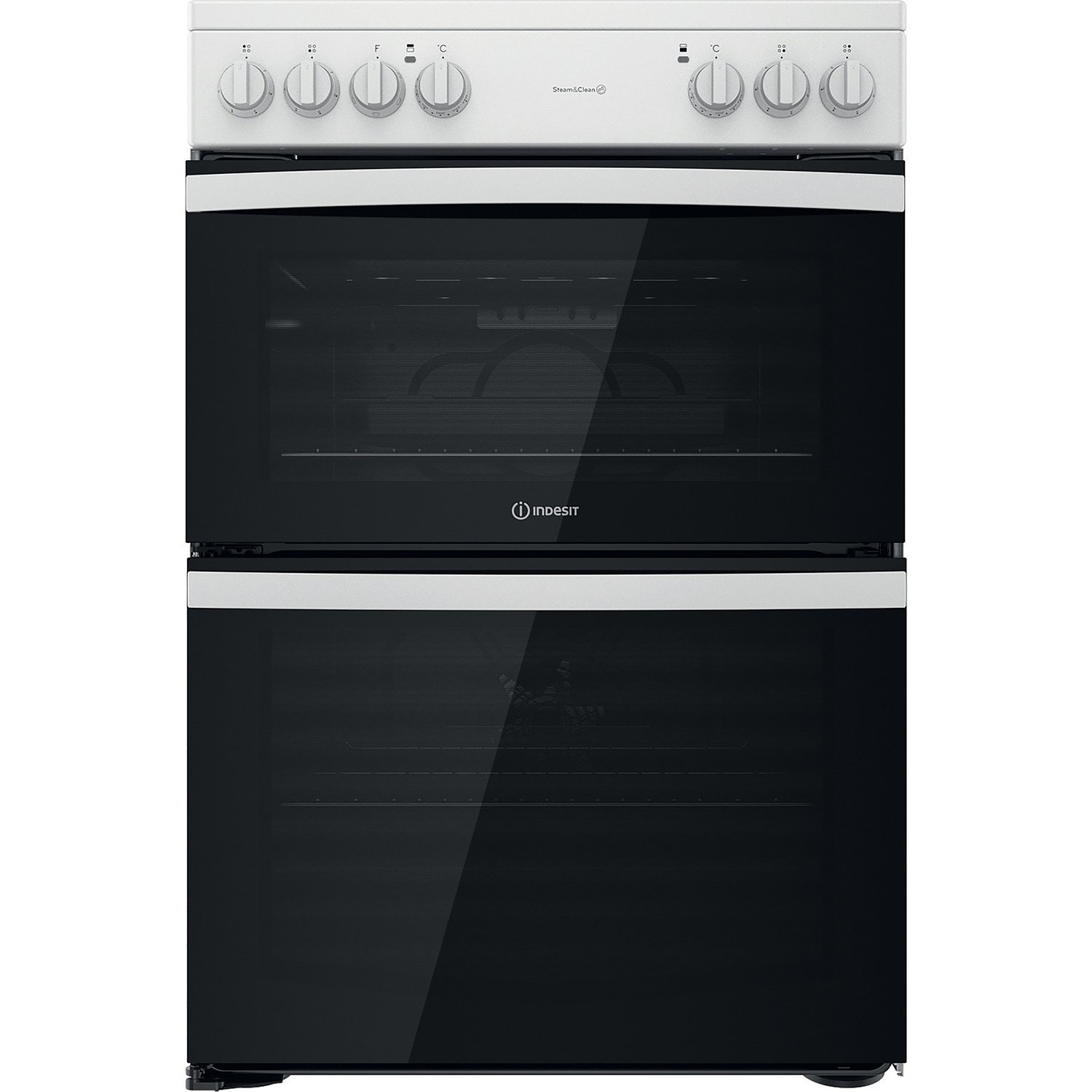 Indesit ID67V9KMW/UK 60cm Double Oven Electric Cooker White