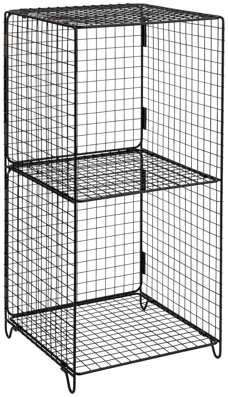 Argos Home  2 Tier Wire Metal Tower - Black