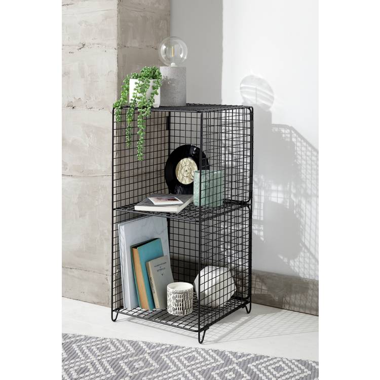 Argos Home  2 Tier Wire Metal Tower - Black 0