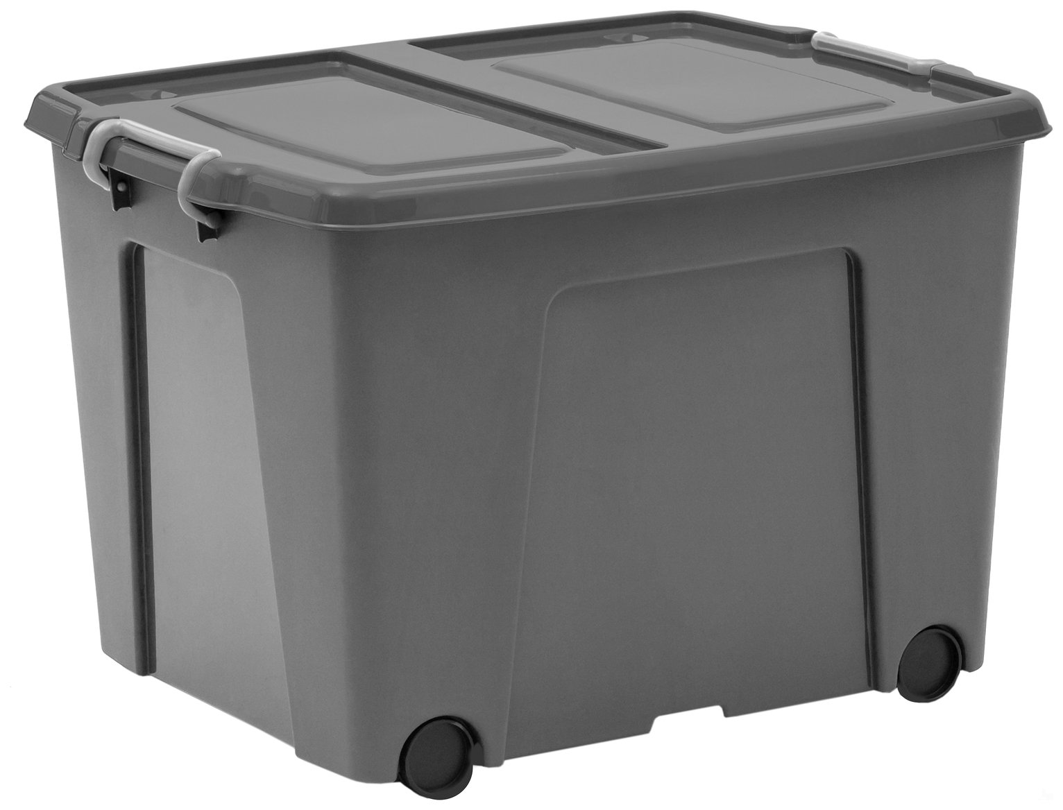 Strata 75L Wheeled Recycled Storage Trunk With Lid - Grey