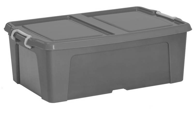 Strata 2 x 50 Litre Underbed Storage Boxes - Grey