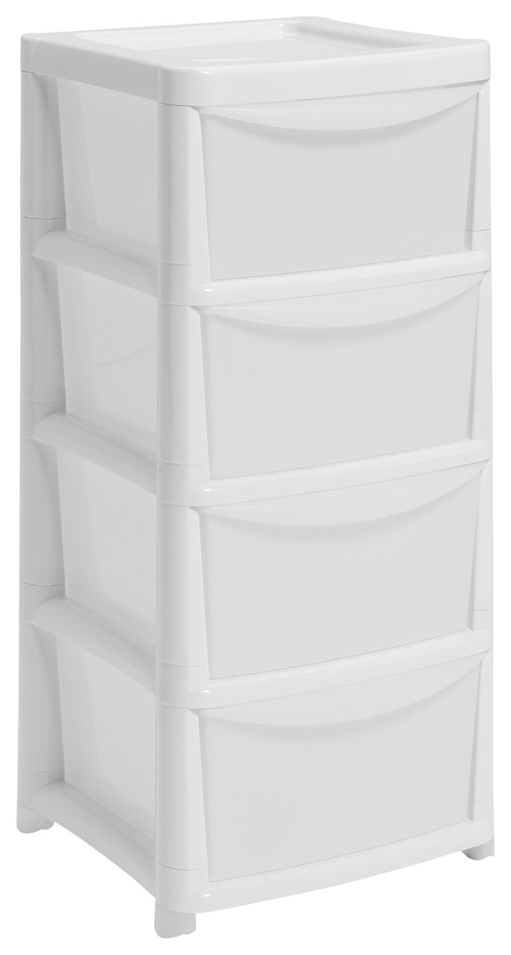 Argos Home 4 Drawer Plastic Drawers - White