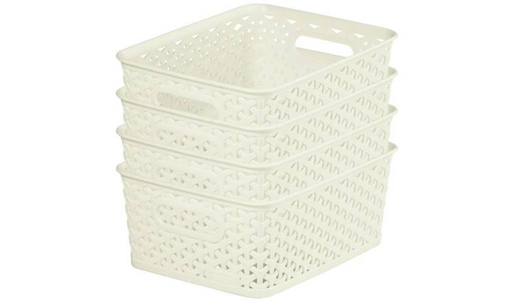 Curver My Style Set of 4 4 Litre Small Storage Boxes - White