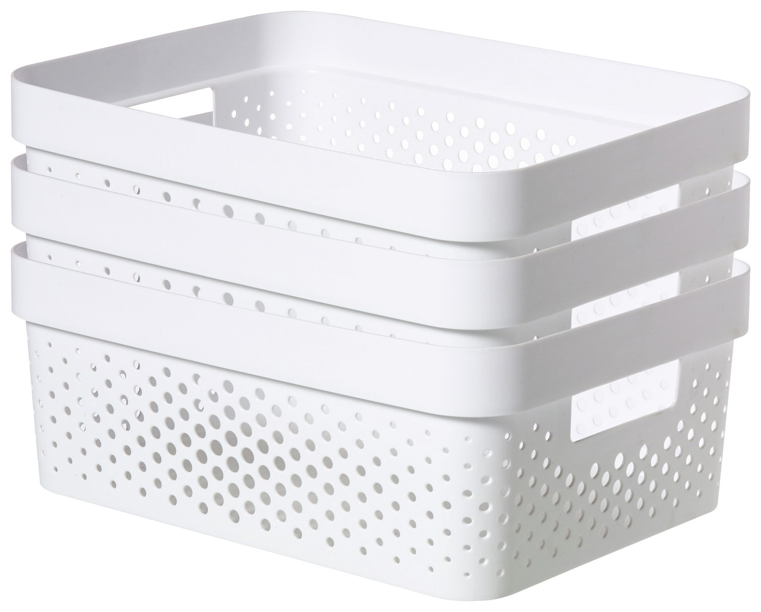 Curver Infinity Dots 3 x 11L Storage Boxes - White