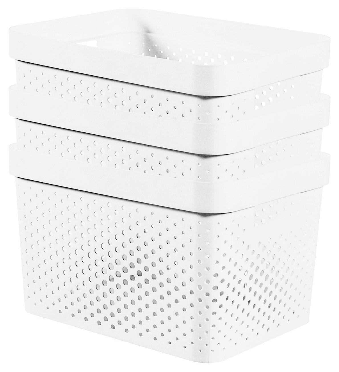 Curver Infinity Dots 3 x 17L Storage Boxes - White