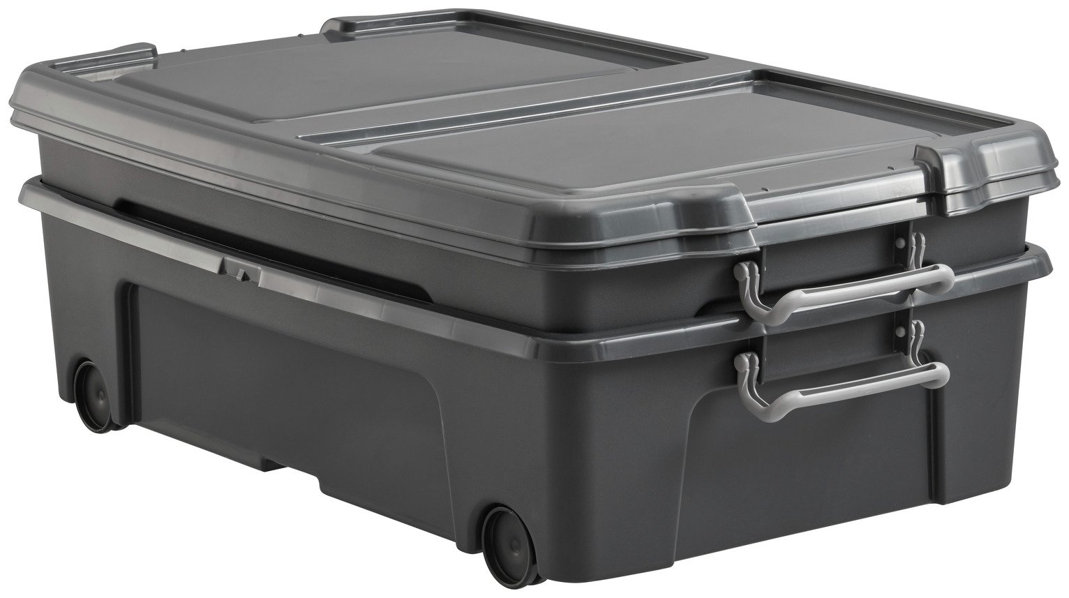 Strata 2 x 35L Wheeled Underbed Storage Boxes - Black