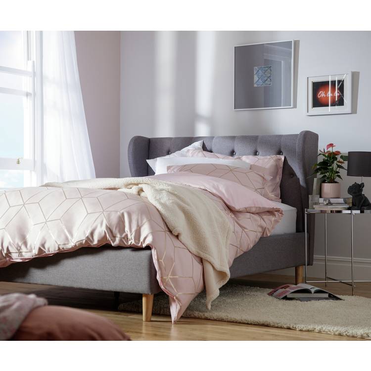Argos Home Condor Kingsize Fabric Bed Frame - Grey 0