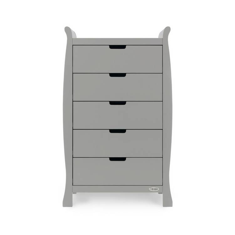 Obaby Stamford Tall 5 Drawer Chest - Warm Grey 0