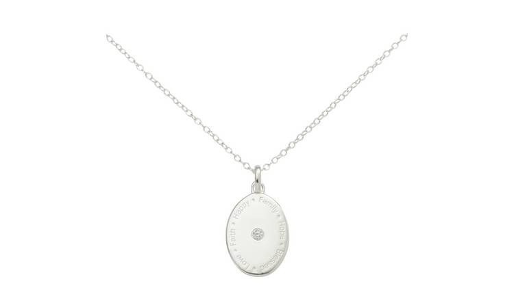 Buy Moon & Back Sterling Silver Cubic Zirconia Disc Pendant | Womens ...