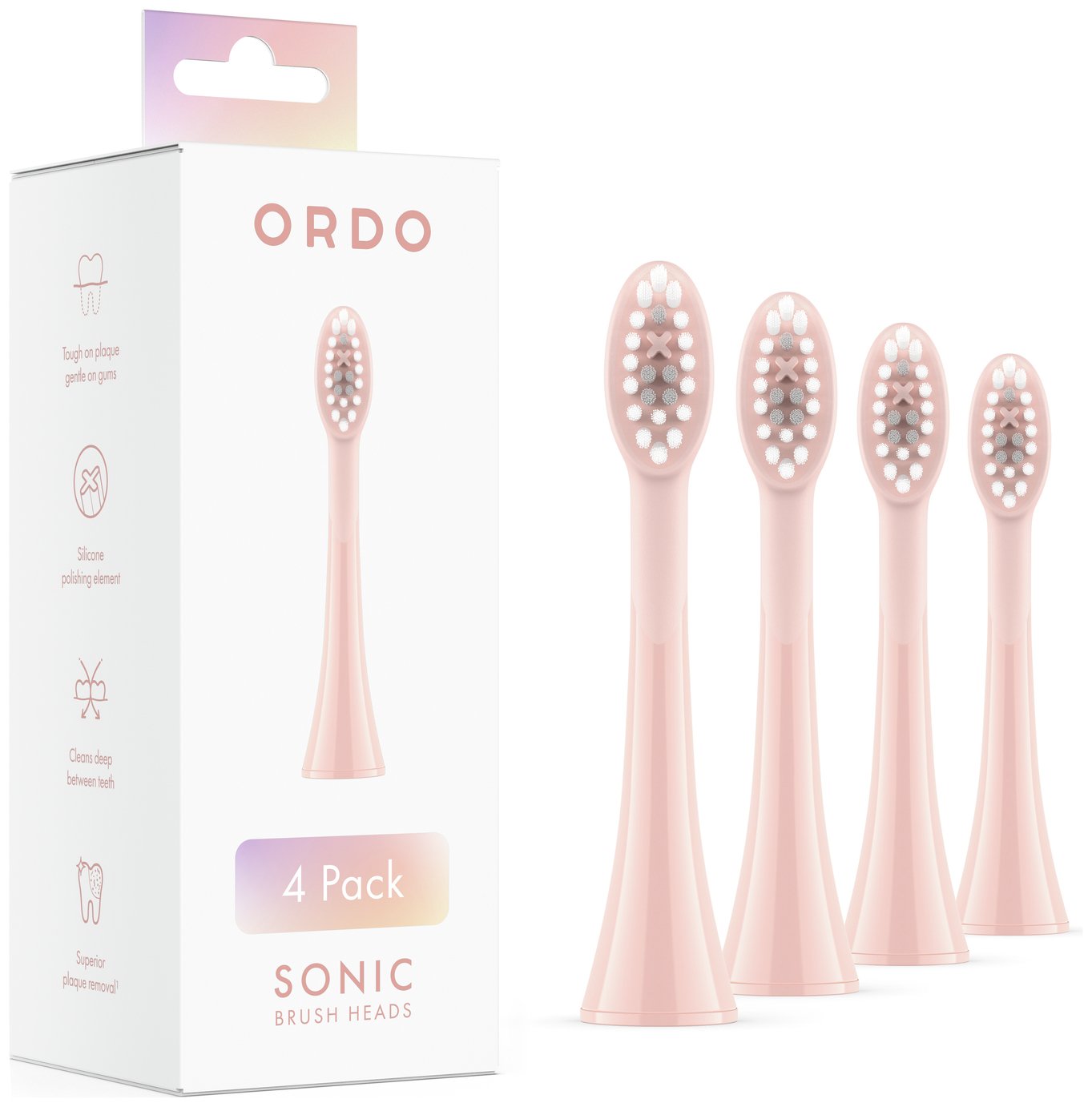 Ordo Sonic  Rose Gold Electric Brush Heads - 4 Pack