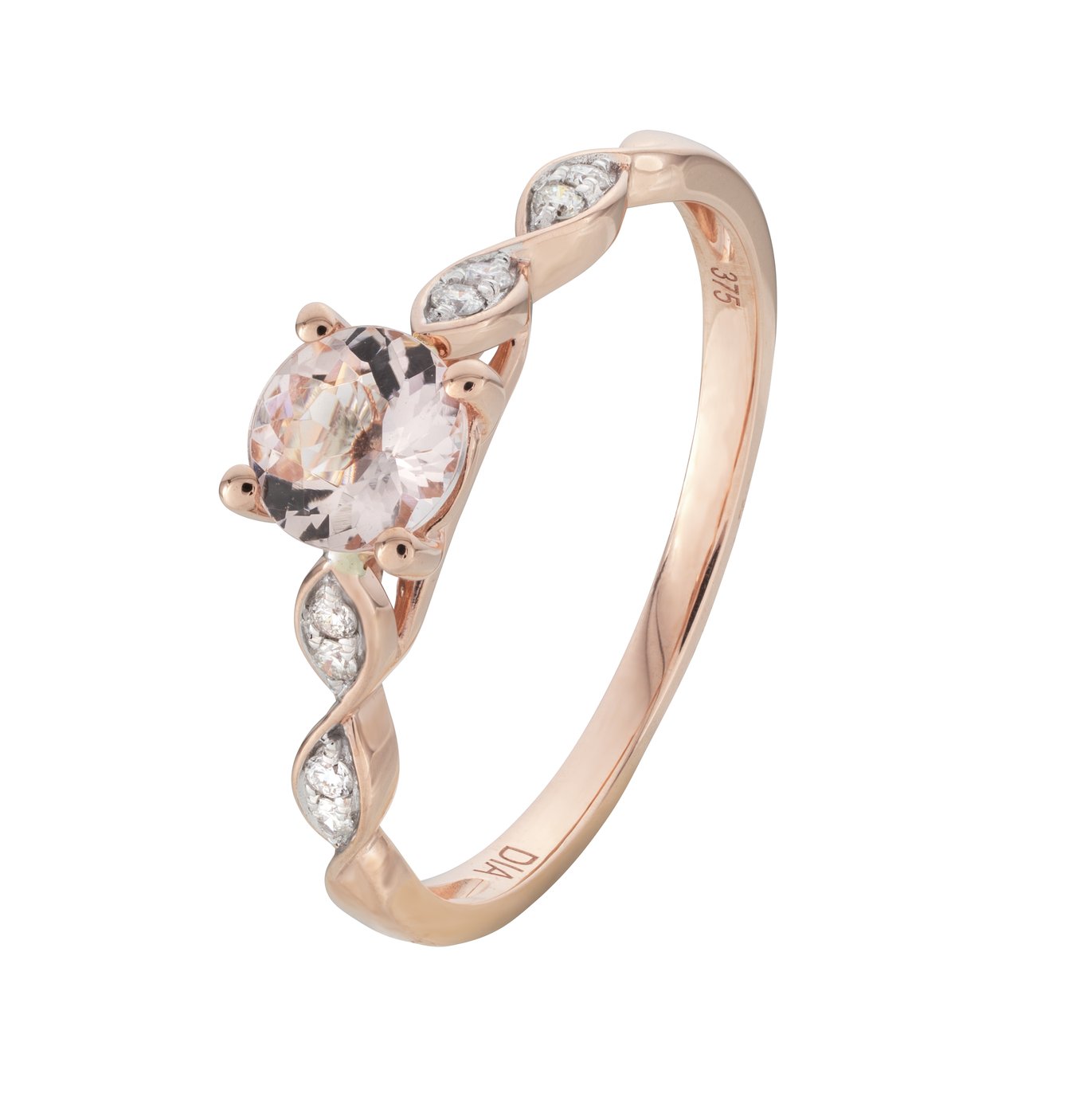 Revere 9ct Rose Gold 0.05ct Diamond Engagement Ring - M