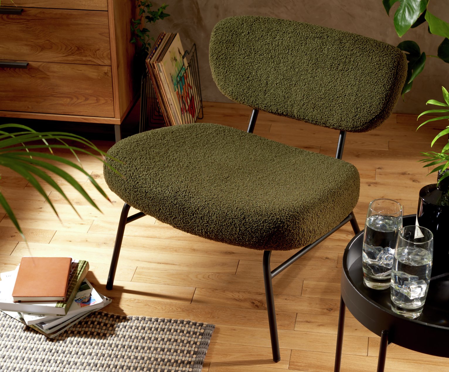 Habitat Cole Boucle Accent Chair - Khaki