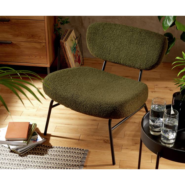 Habitat Cole Boucle Accent Chair - Khaki 0