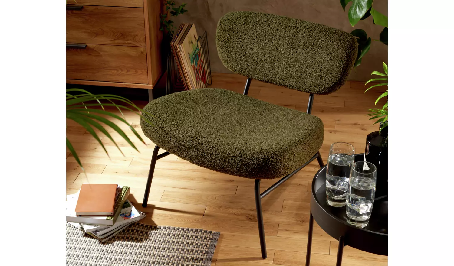Habitat Cole Boucle Accent Chair - Khaki