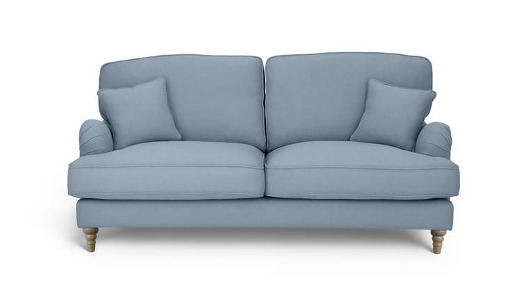 Habitat Matilda 3 Seater Velvet Sofa - Light Blue