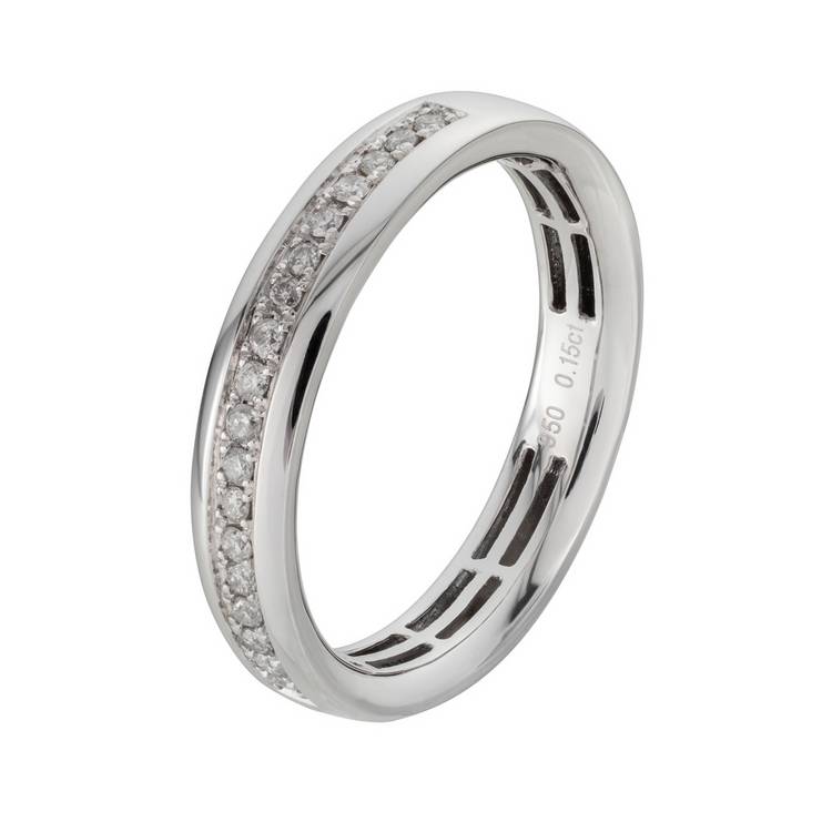 Revere Platinum 950 Grade 0.15ct Diamond Wedding Ring - Q 0