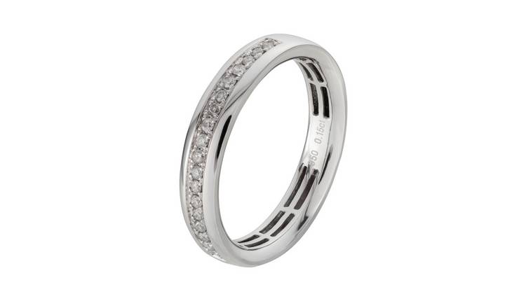 Revere Platinum 950 Grade 0.15ct Diamond Wedding Ring - Q