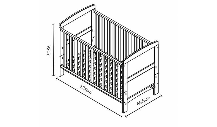 Buy Obaby Grace Mini Cot Bed - Warm Grey