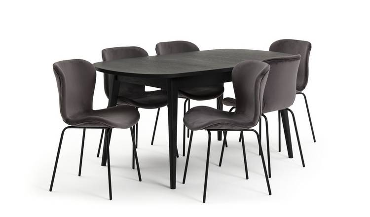 Argos black dining table deals and chairs