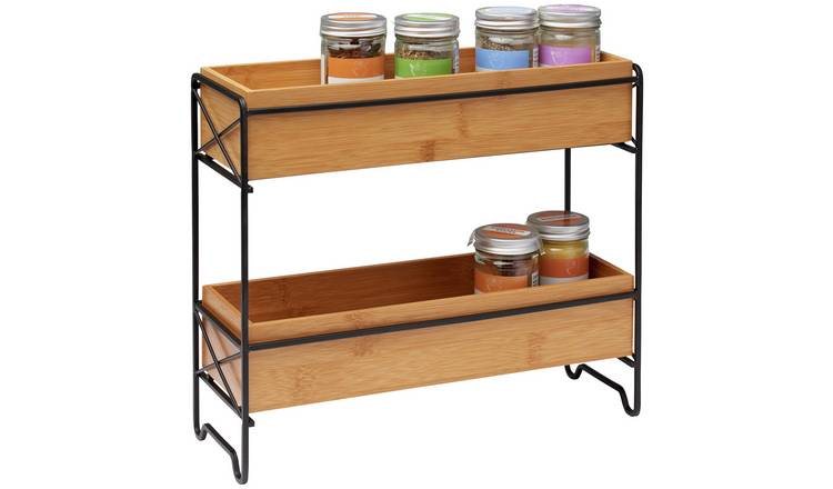 Buy Habitat Bamboo Wood Spice Rack Kitchen shelves and stands Argos