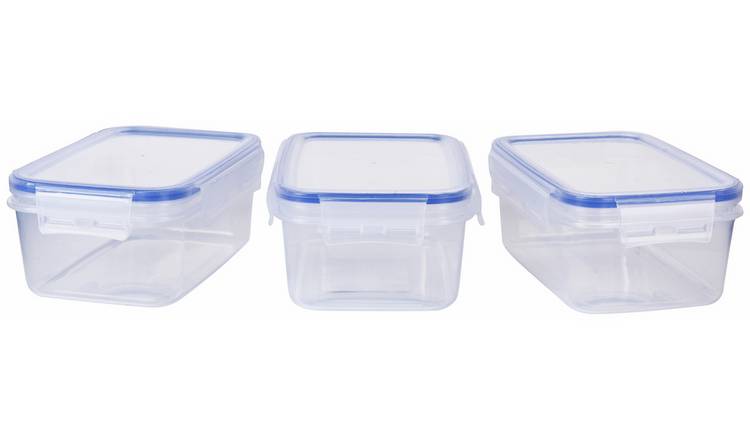 Argos Home Pack of 3 900ml Klip Lock Storage Set