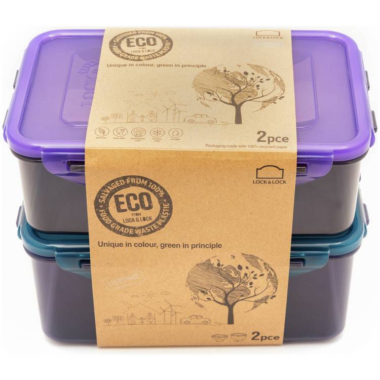Lock & Lock Eco Set of 2 Food Storage Containers 0