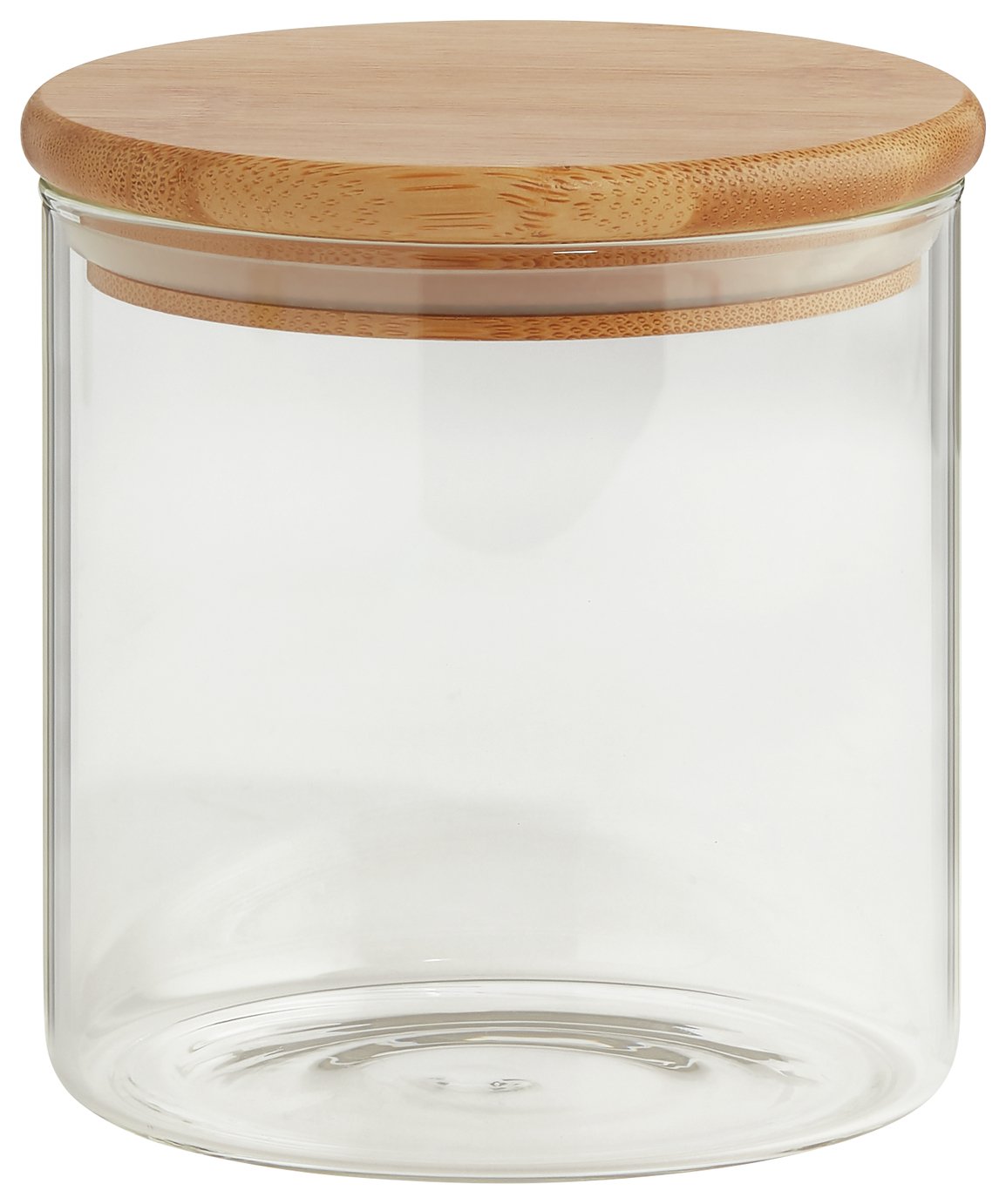 Habitat 660ml Round Glass Jar with Bamboo Lid