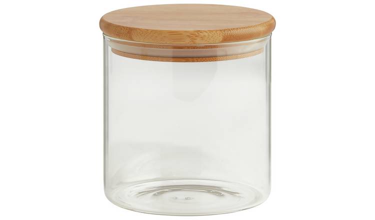 Round Glass Bowls with Bamboo Lid