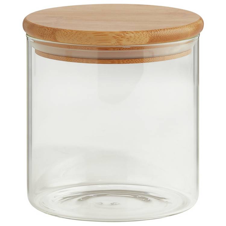 Habitat 660ml Round Glass Jar with Bamboo Lid 0