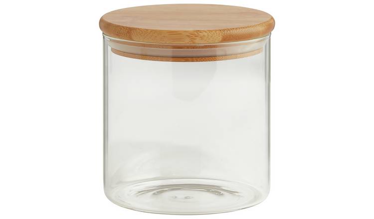 Habitat 660ml Round Glass Jar with Bamboo Lid